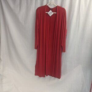 NWT Storyteller Long Red Open Cardigan Size Large